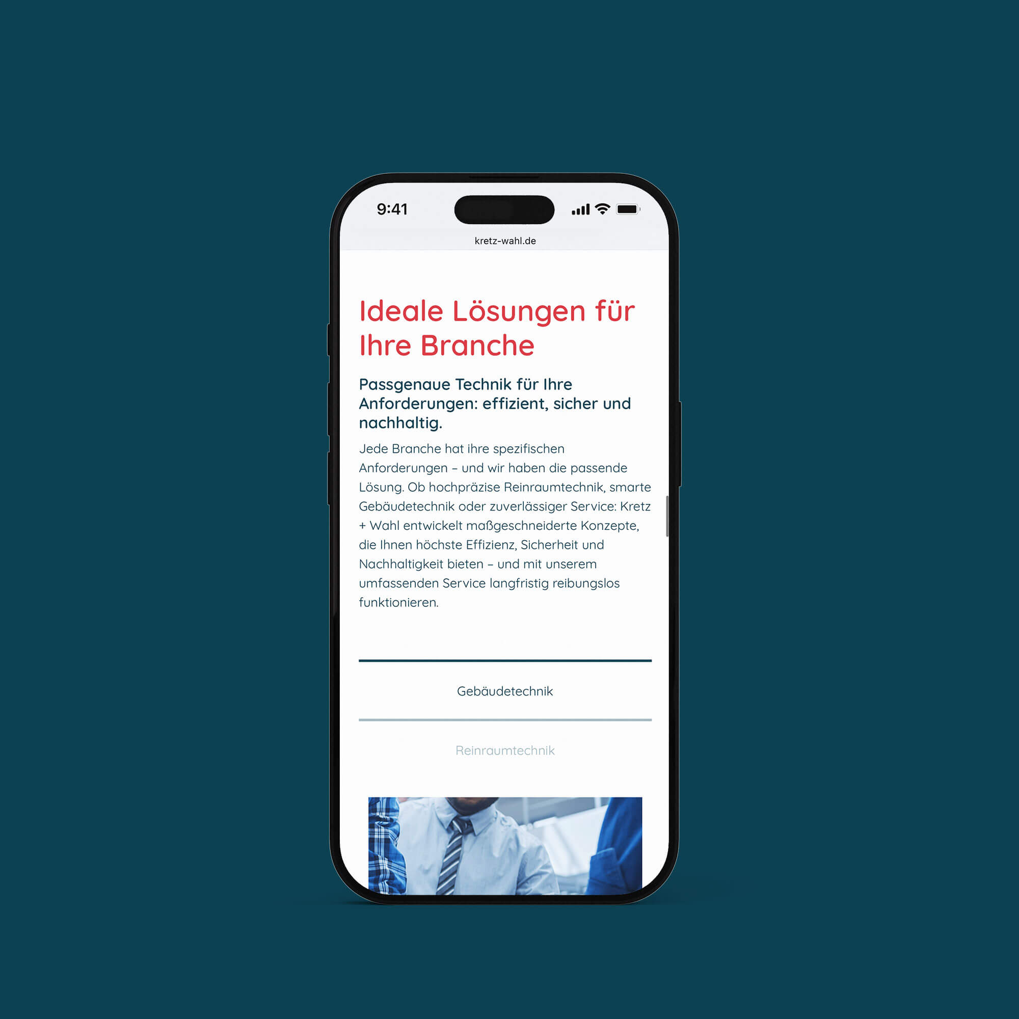 Kretz+Wahl Mockup Mobile